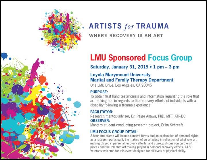 A flyer for an event with the lmu sponsored focus group.