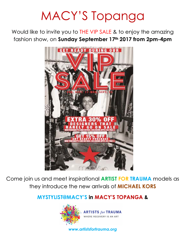 Artists for Trauma | Macy’s Topanga Fashion Show & VIP Sale
